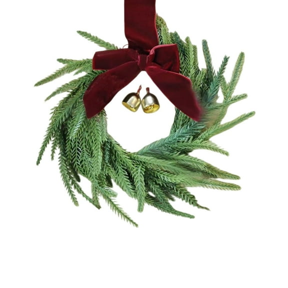 Christmas Wreath Mini Wreath 12 Inch Small Wreaths With Deep Red Bow And Leaves For Windows Kitchen Front Door Candle Centerpiece Indoor Outdoor