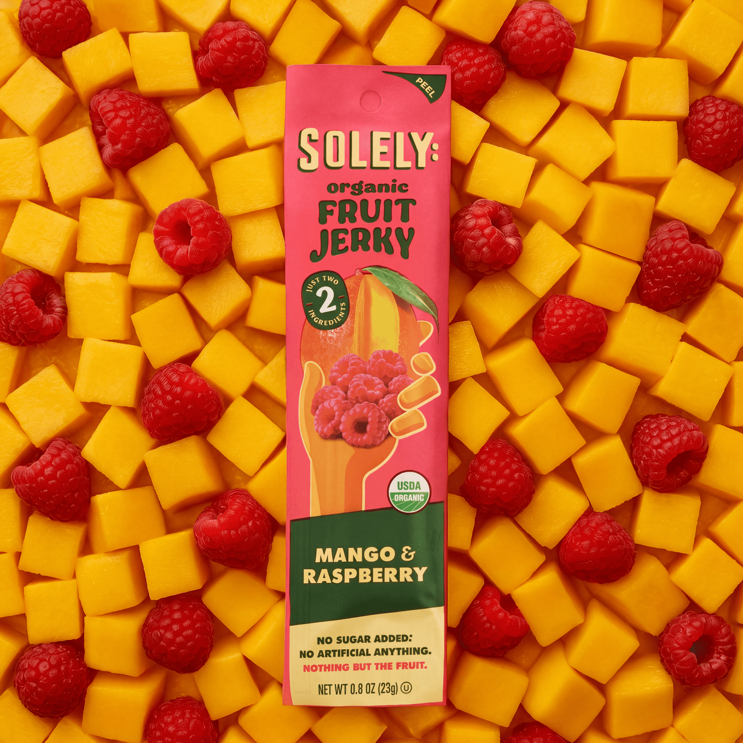 Solely Mango & Raspberry Organic Fruit Snack Jerky, 0.8 oz