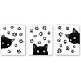 thumbnail image 1 of Three animal cat wall art prints (20 * 25CM), interesting posters, and lovely cat wall art canvases are suitable for living room home decoration., 1 of 4