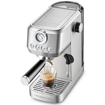 CASABREWS 3700Gense, 20 Bar Espresso Machine and Coffee Maker with Milk Frother, Silver