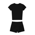 thumbnail image 5 of Besolor Short Sets for Women Summer 2 Piece Stretch Slim Crewneck Short Sleeve Tops with Shorts Comfy Gym Yoga Athletic Set(X-Large,Black), 5 of 5