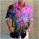 thumbnail image 3 of Camisa informal novedosa con estampado de rosas para hombre, con estampado de San Valentín, para uso diario, con solapa, manga larga, color rojo, tallas S a 5XL, envío rápido, 3 of 5