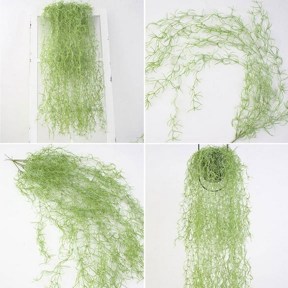 QHUDLV Vine Hanging Fake Plants,Artificial Seaweed Fern Grass Vine Wall Hanging Plant,Artificial Fake Hanging Plant Faux Ferns Wall Plants Fake Ivy Greenery Garland Room Decor Home Garden Decorations