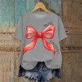 thumbnail image 2 of larppty Women Casual Christmas Shirts: Short Sleeve Tunic Tops - Womens Crew Neck Tee Tshirt Blouses (Grey, M), 2 of 6