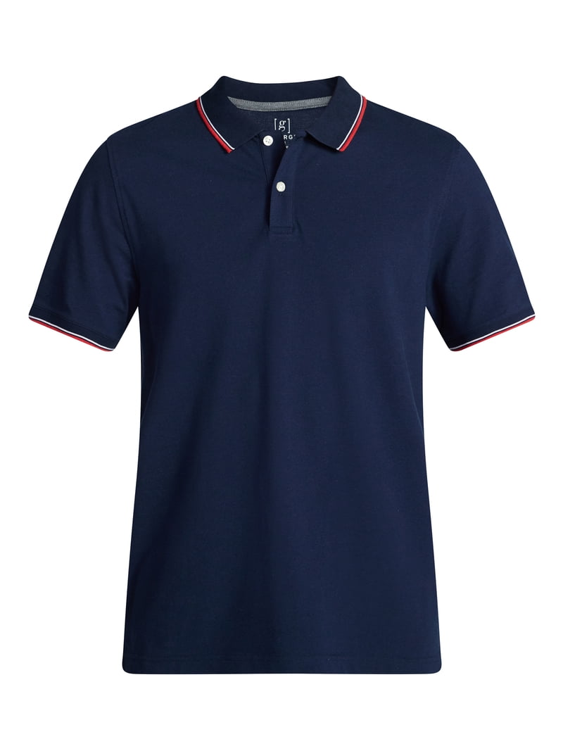 George Men's and Men's Big & Tall Tipped Pique Polo Shirt with