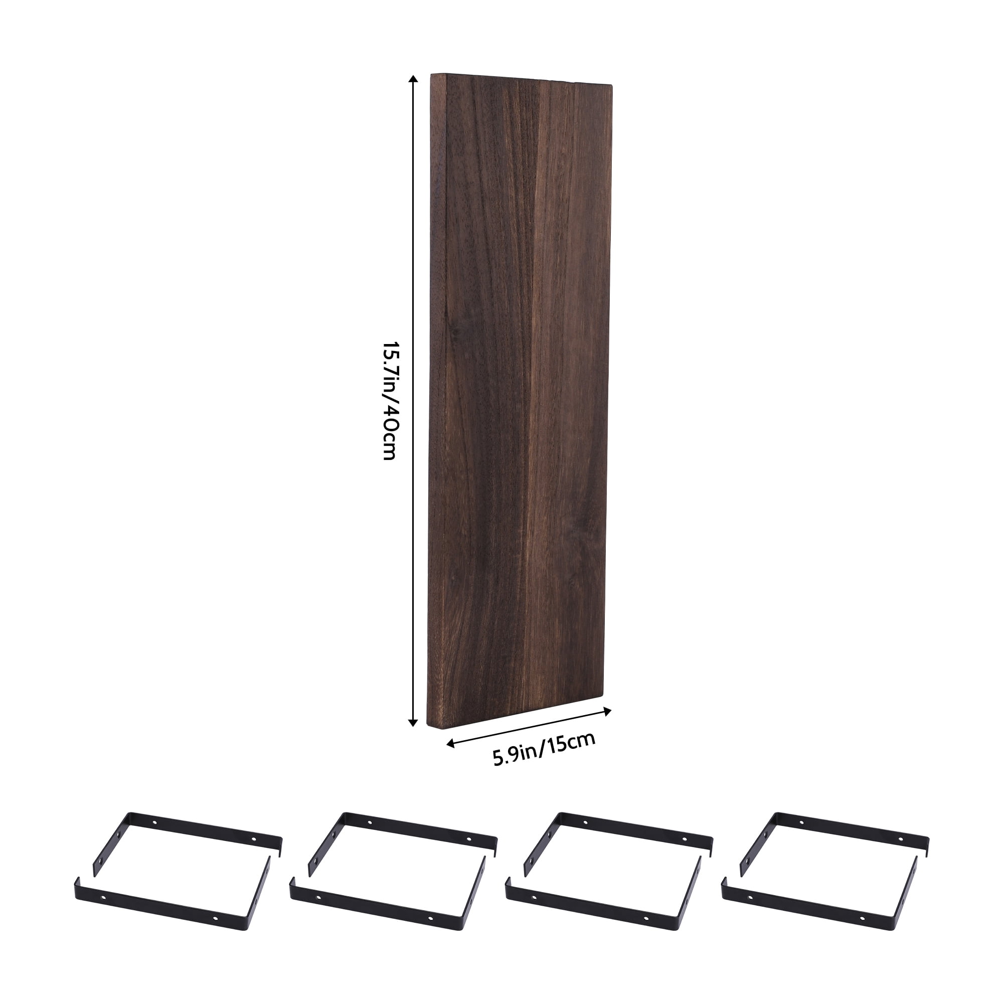 Unique Bargains Acrylic Floating Shelves for Wall Bathroom Living Room Kitchen Dark Brown 15.7*5.9in