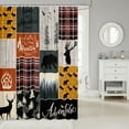 thumbnail image 2 of Rustic Farmhouse Waterproof Bathroom Curtains 72" W X 84" L, Retro Cabin Lodge Shower Curtain Woodland Bear Deer Bath Curtain Teens Adult, Vintage Checkered Buffalo Shower Stall Curtain, 2 of 4