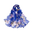 thumbnail image 1 of Guardurnaity Bufanda de tela con flores, accesorio de verano suave y transpirable para regalos elegantes y a la moda Accesorios de disfraces azul real, 1 of 6