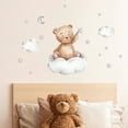 thumbnail image 6 of Cartoon Cute Bear Wall Stickers Bear Clouds Moon and Star Wall Decals Peel and Stick Wall Sticker Mural Removable Self-Adhesive Wall Decal for Kids Baby Room Bedroom Nursery Home Decor, 6 of 9