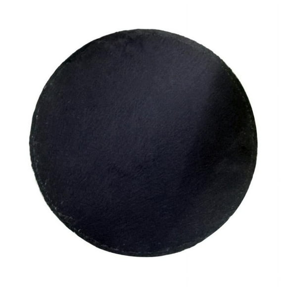 Drink Coaster Handmade Round Slate Stone Coaster for Bar Kitchen Home Decor, Black, 7.9 Inches in Diameter