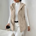 thumbnail image 4 of Luvrsol Women V Neck Open Front Fleece Sleeveless Vest Lightweight Casual Layering Waistcoat Gilet S-3XL, 4 of 9