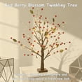 thumbnail image 2 of Lighted Berry Blossom Tree with 24 LED Beads and 48 Red Berries – Warm White Glow, Decorative Tabletop Christmas Tree for Living Room, Bedroom, Holiday & Home Decor, 2 of 6