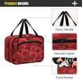 thumbnail image 4 of Travel Hanging Toiletry Bag with 4 Zipped Compartments Waterproof Makeup Accessories Spacious Cosmetic Bag Romantic Red Roses in Rows Medium, 4 of 9