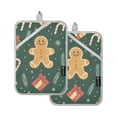 thumbnail image 7 of Yayeee Pot Holders Kitchen Heat Resistant with Pocket 7"x9.8" Cotton Oven Cooking Hot Pads, Brown Christmas Gingerbread, 7 of 7
