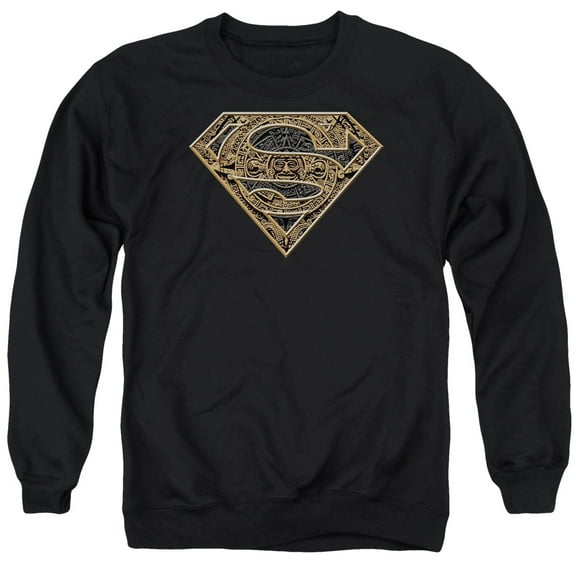 Superman Aztec Shield Adult Crewneck Sweatshirt Black