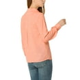thumbnail image 4 of MODA NOVA Junior's Heart Polka Dots Button Notched Lapel V Neck Shirt  Dark Pink M, 4 of 6