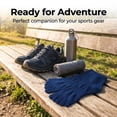 thumbnail image 5 of 5 Pairs Navy Blue Men's Cotton Five Finger Crew Socks, Breathable Athletic Running Toe Socks One Size Fits Most US 6-14, 5 of 7