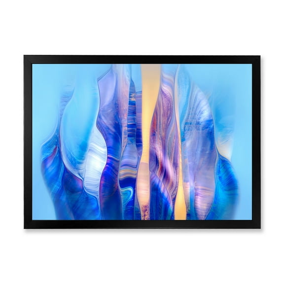Designart 'Abstract Colorful Twisted Wavy Shape In Motion' Modern Framed Art Print