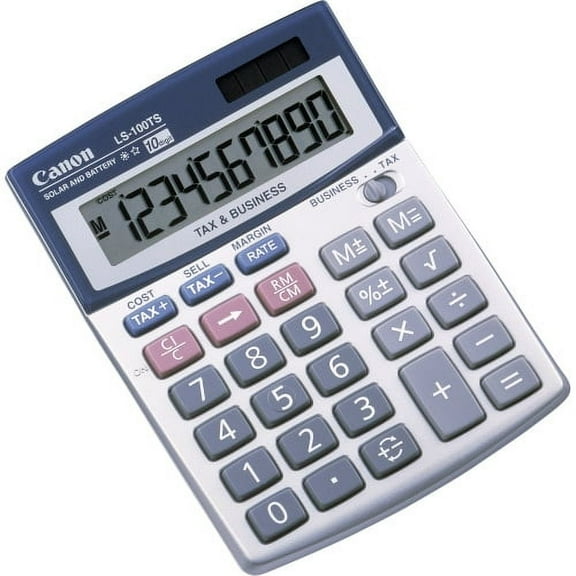 Canon LS-100TS Portable Business Calculator Canon LS-100TS Pocket Calculator - 10 Digit(s) - LCD - Battery/Solar Powered - 1.3" x 4.1"