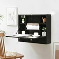 thumbnail image 4 of Gymax Wall Mounted Folding Laptop Desk Hideaway Organizer Storage Space Saver, 4 of 9