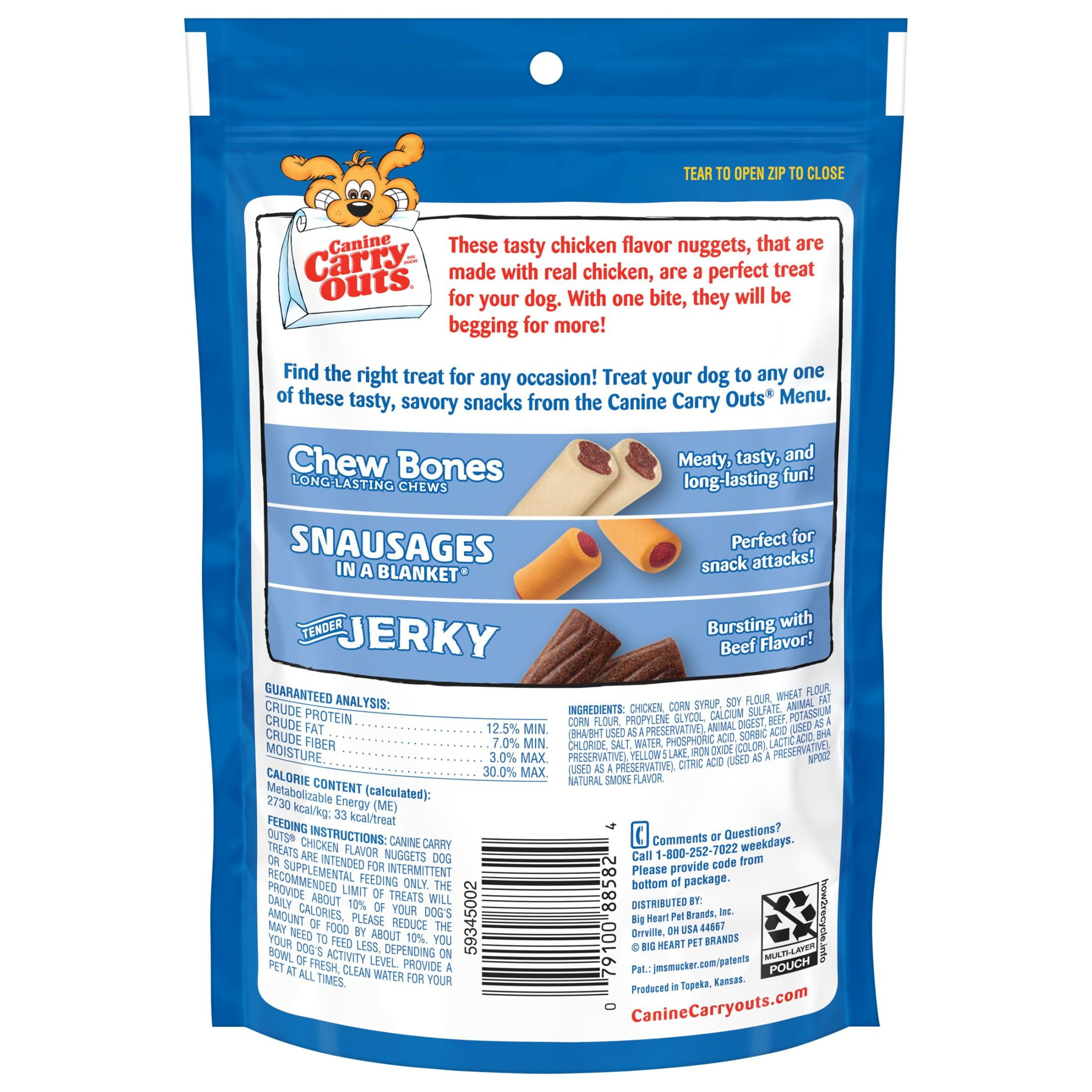 (4 pack) Canine Carry Outs Chicken Flavor Nuggets Dog Treats, 4.5 oz