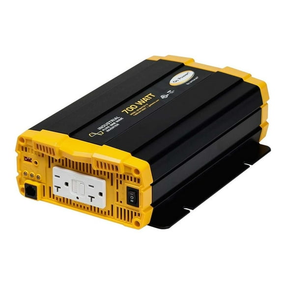 Go Power Onduleur de Puissance GP-ISW700-12 Inverse 10.7 Volts DC à 115 Volts AC; Onduleur à Onde Sinusoïdale; Sortie 600 Watts/860 Watts Surtension; Efficacité 80 à 90 pour Cent; Deux Prises GFIC; avec Option de Port à Distance