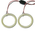 2pcs White 90MM COB LED Angel Eyes Headlight Ring Warning Lamps D2s