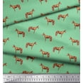 thumbnail image 3 of Soimoi Green Rayon Fabric Horse & Dot Animal Fabric Prints By Yard 58 Inch Wide, 3 of 3
