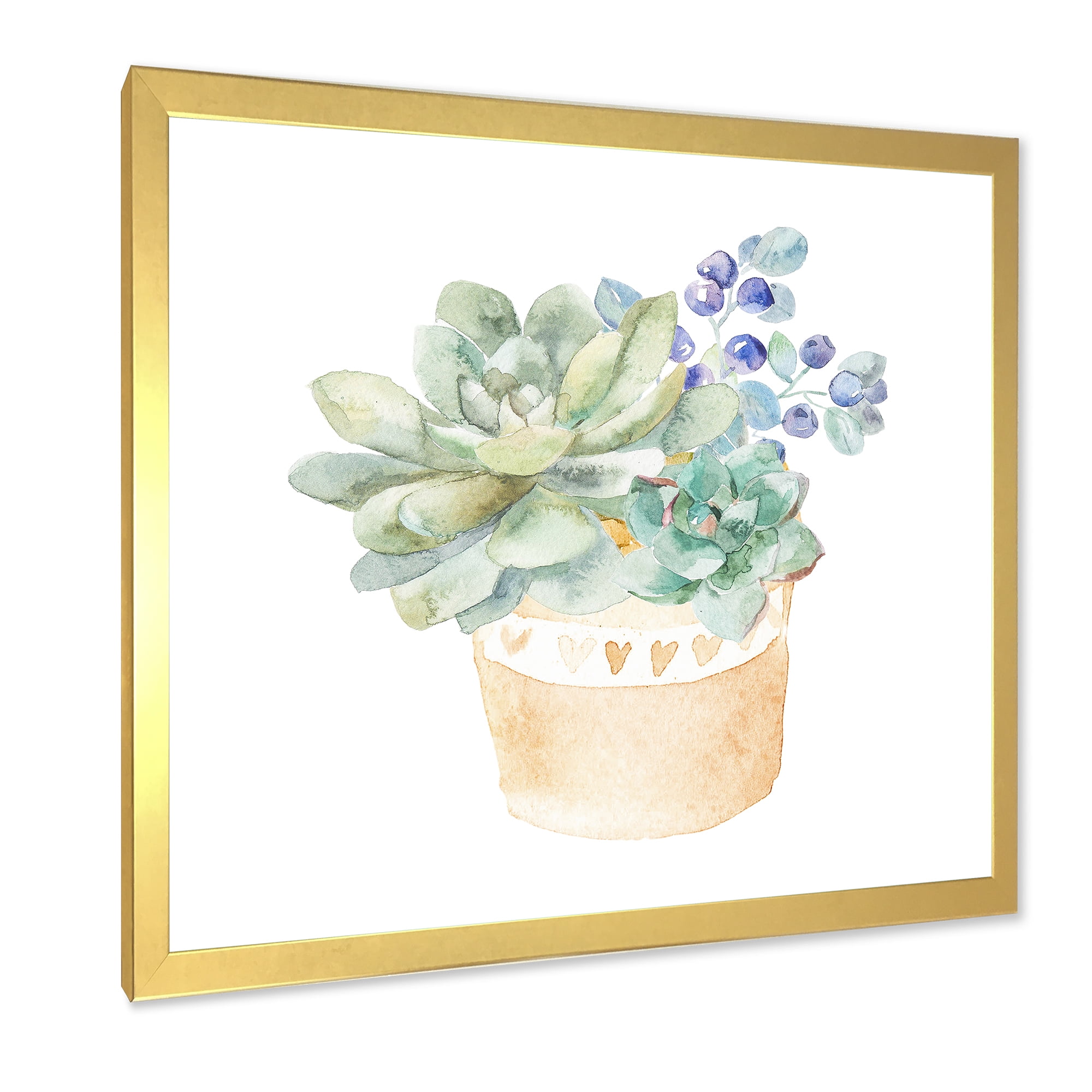 Designart 'Succulent Flower In Terracotta Clypot II' Traditional Framed Art Print