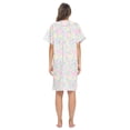 thumbnail image 4 of Casual Nights Women's Snap Front House Dress, Lightweight Short Sleeve Cotton-Poly Knit Duster Robe with Pockets, Mid-Calf, Yellow/Pink Floral Large, 4 of 4