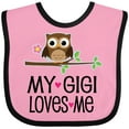 thumbnail image 3 of Inktastic My Gigi Loves Me Girl Owl Girls Baby Bib, 3 of 4