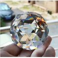 thumbnail image 5 of EOEMY 50mm Clear Flat Bottom Faceted Prism Ball Crystal Paperweight Suncatcher Decor, 5 of 8