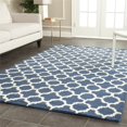 thumbnail image 2 of Safavieh Cambridge Collection CAM130G Handmade Moroccan Geometric Navy and Ivory Premium Wool Area Rug (2' x 3'), 2 of 2
