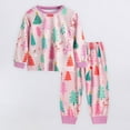 thumbnail image 5 of NIEWTR Christmas Pajamas for Kids Girls Holiday Long Sleeve Sleepwear Santa Cotton Pajamas Sets (7-8 Years,Pink), 5 of 6