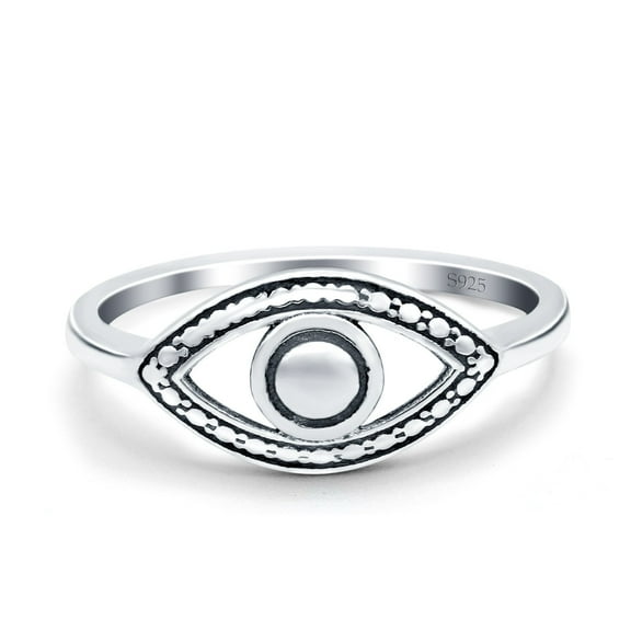 Evil Eye Ring 925 Sterling Silver Size 4