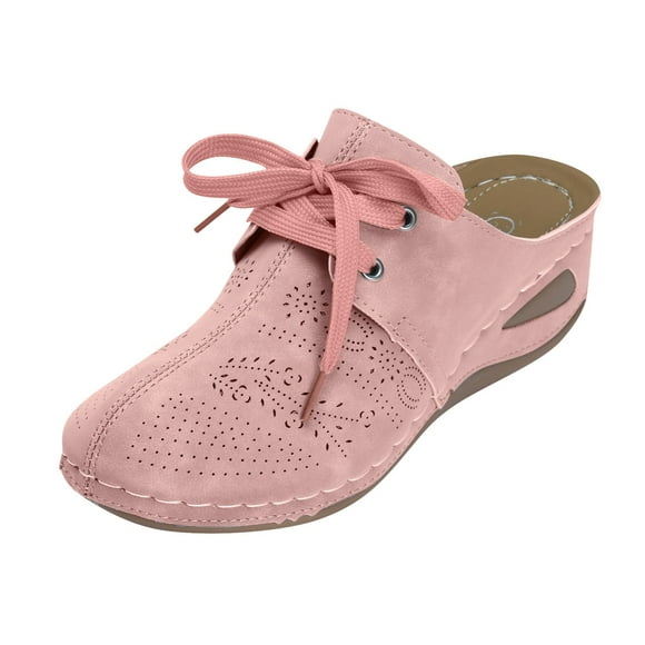 XIAQUJ Women's Semi Cap Toe Sandals Strap Design Lightweight Casual Sandals Sandals for Women 2024 Pink 8