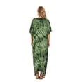 thumbnail image 6 of Beautybatik Green Women Hippie Tie Dye Caftan Kaftan Loungewear Maxi Plus Size Long Dress 3X, 6 of 6