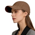 thumbnail image 4 of Only Moment Khaki Breathable Knit Cap Mens Trucker Hat Cotton Adjustable Snapback Multipack Ball Caps for Custom Running Workouts Outdoor One Size, 4 of 4