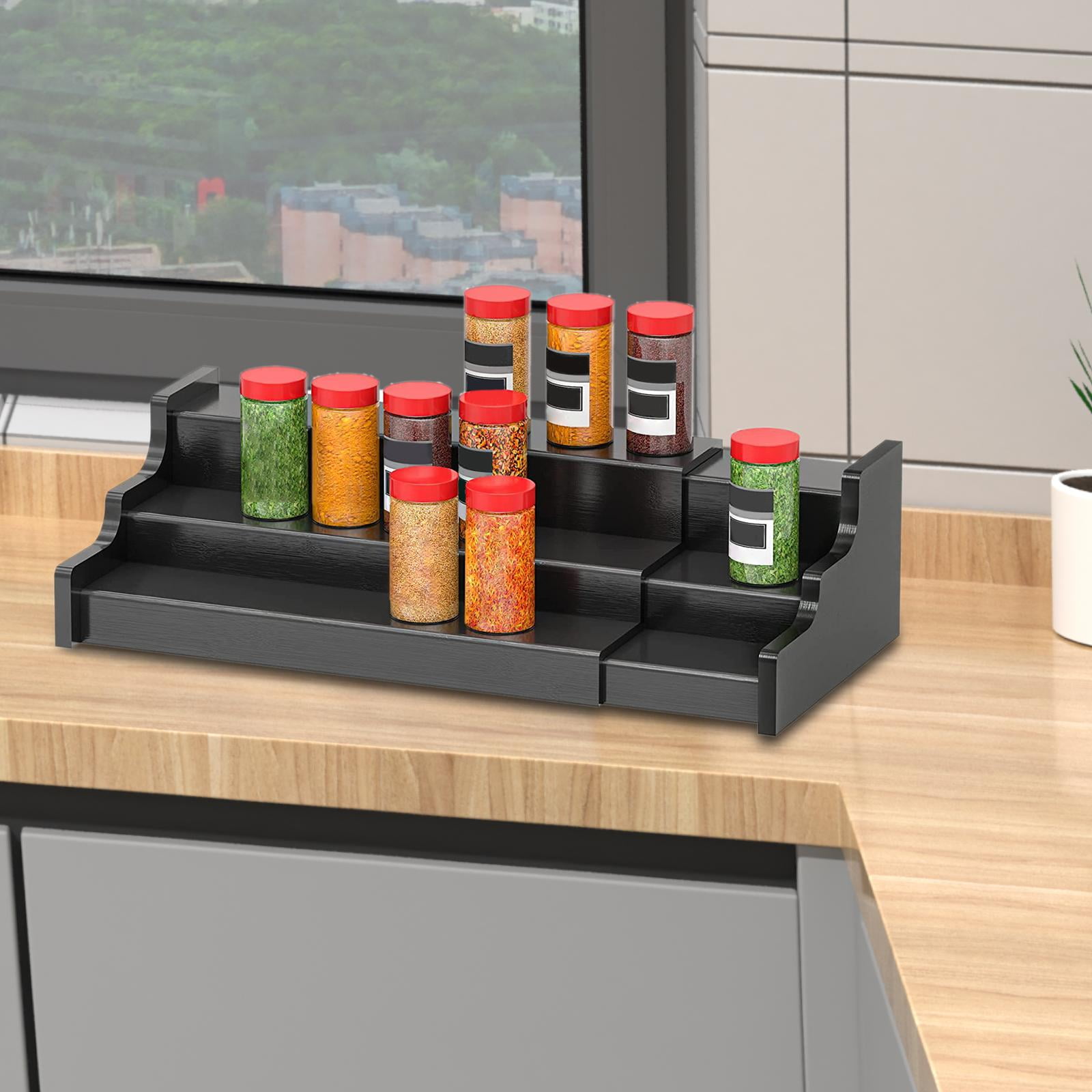 Spice Jars Rack 3 Tier Ladder Kitchen Organizer Adjustable Expandable Shelves Walmart