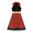thumbnail image 6 of Alvivi Women's Praise Worship Dance Dress Asymmetrical Hem Chiffon Liturgical Lyrical Dance Costume Red&Black M, 6 of 6