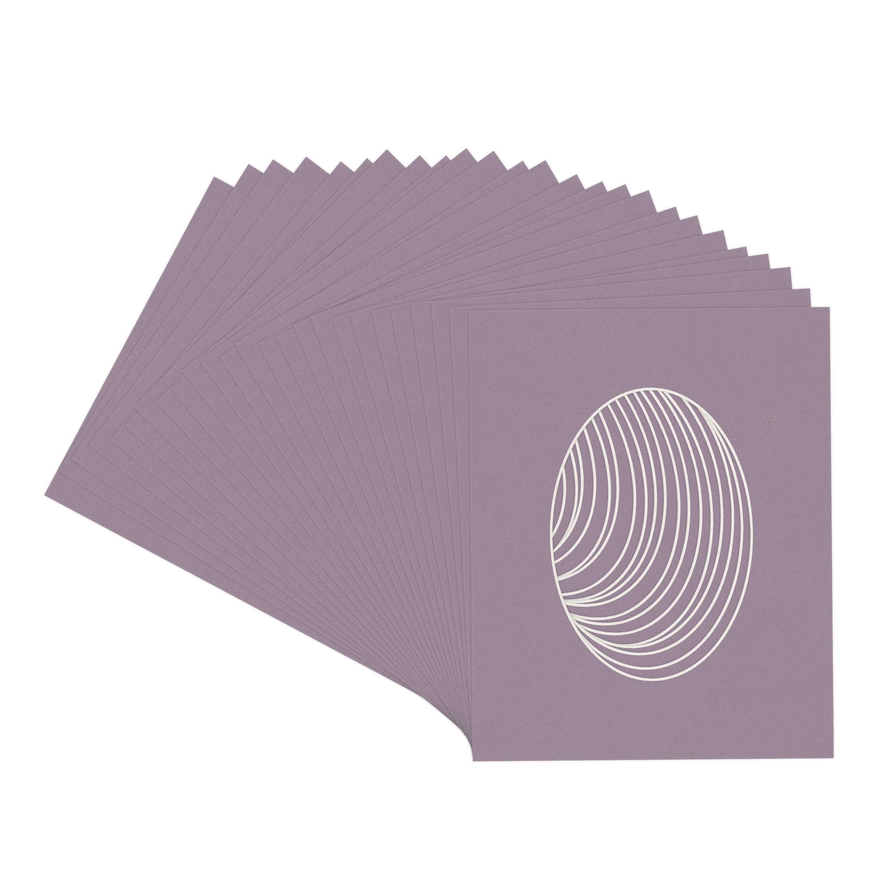 Grape Purple Picture Frame Mat for 18x24 Frames - Oval Opening for 12x18 Photos - 25 Mats