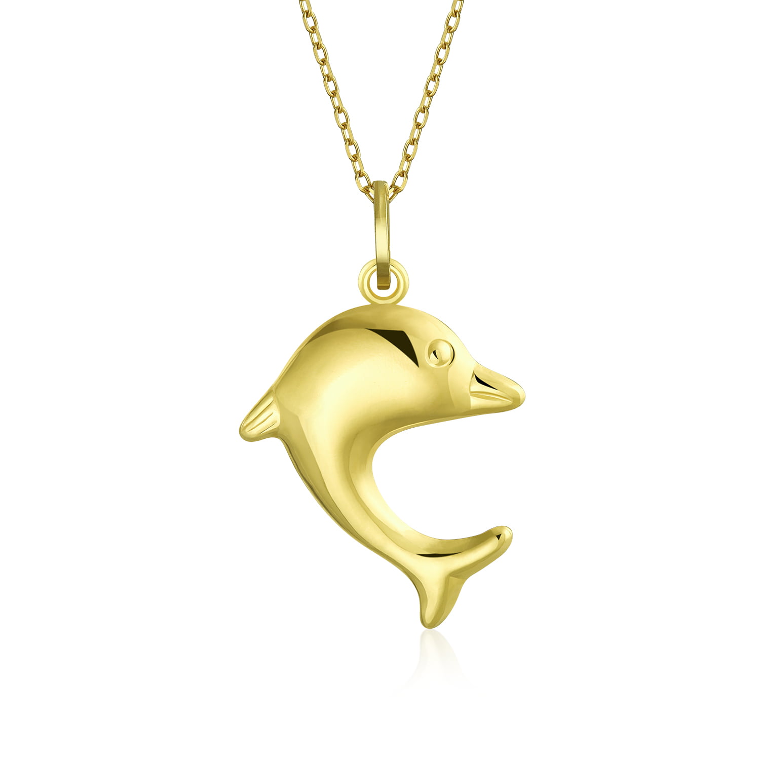 Jewelry Pilot 14K Yellow Gold Dolphin Pendant 