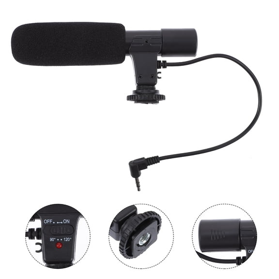 CIMAXIC 1Pc Professional Black Camera Microphone for Digital Cameras with Design
