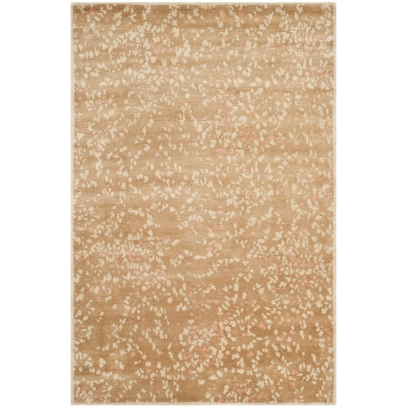 Martha Stewart by Hand-knotted Sakura Silk/ Wool Rug Fawn Blossom 6' x 9' 6' x 9'