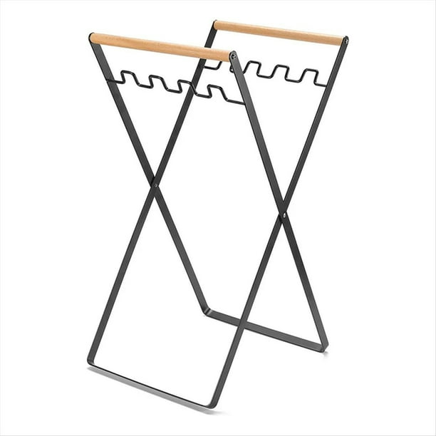 Estante para Residuos Domésticos de Exterior, Plegable, para Guardar Restos de Cocina, Soporte para Bolsas de Plástico, Color Negro