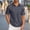 Gray, variant on Dianli Gifts Summer Fitness Men's Crew Neck and Turn-Down Collar Short Sleeve Pocket T-Shirt Casual Business Fitness Solid Color Retro Breathable Quick-Dry Cotton-Blend Tee Summer Fitness