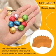 300pcs Foil Candy Wrappers, 4 x 4 Inch Chocolate Bar Wrappers, Aluminum Foil Paper (Orange, Orange Peel)