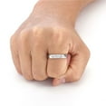 thumbnail image 5 of PAMTIER Unisex Tungsten Steel 4MM Cool Simple Classic Thin Mirror Polished Dome Polygonal Rhombus Multi-Faceted Ring Wedding Band Silver Size 7, 5 of 6
