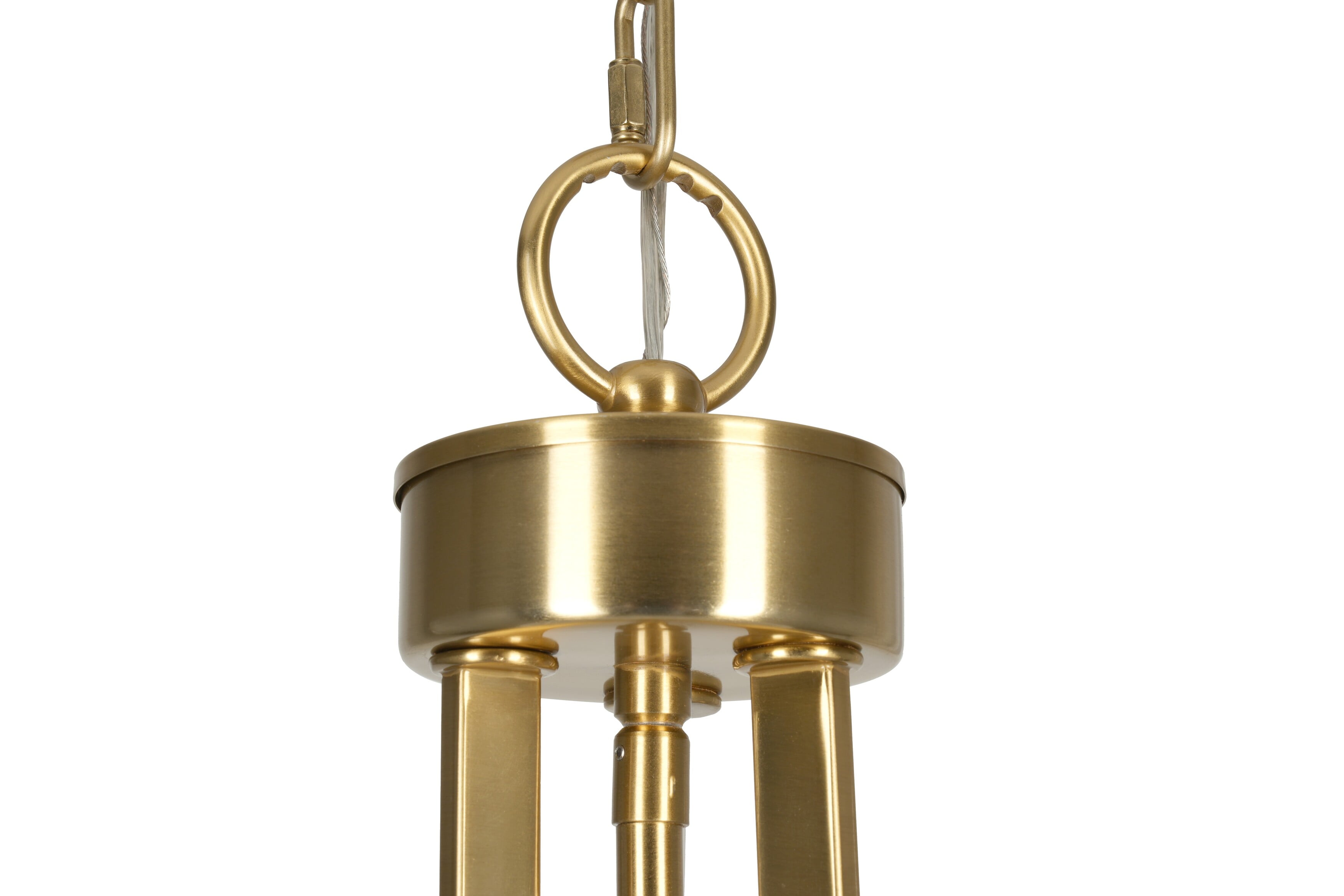 Kenroy Home Thayne 24'' Pendant Light Fixture with Off-White Fabric Drum Shade for Dining Room, Kitchen Table, Bathroom, Foyer, or Entryway, Brushed Gold
