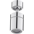 thumbnail image 1 of 360°Swivel Faucet Aerator, Kitchen Sink Faucet Aerator Solid Brass Dual Function Bubble Stream/Strong Spray Kitchen Faucet Attachment Swivel Sprayer- Female Thread Chrome/ 1.8GPM, 1 of 8